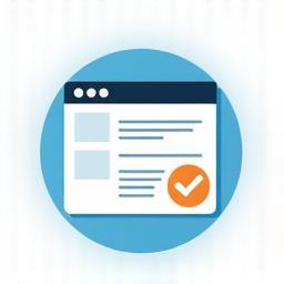 Icon representing form submission or completion with a checkmark